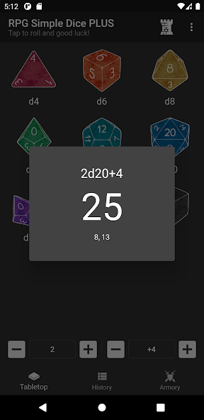 RPG Simple Dice PLUS - screenshot 2