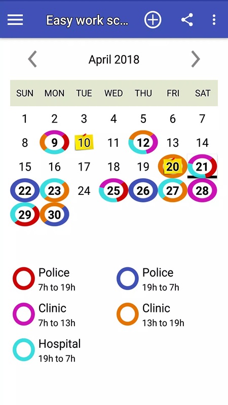Easy work scheduling APK - screenshot 2