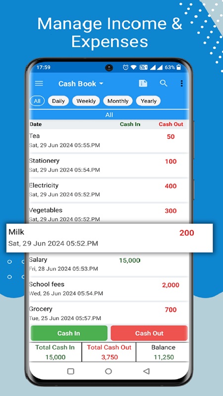 Cash Book- expense manager APK - screenshot 2