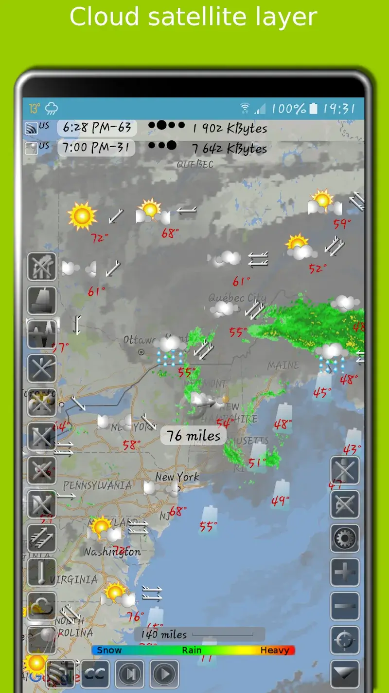 eMap HDF - weather, hurricanes, radar, earthquakes - screenshot 2