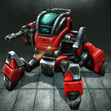 Robot Warrior: Top-down shooter. Offline game MOD APK icon