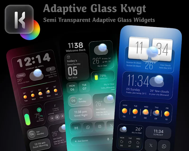 Adaptive Glass KWGT - screenshot 1