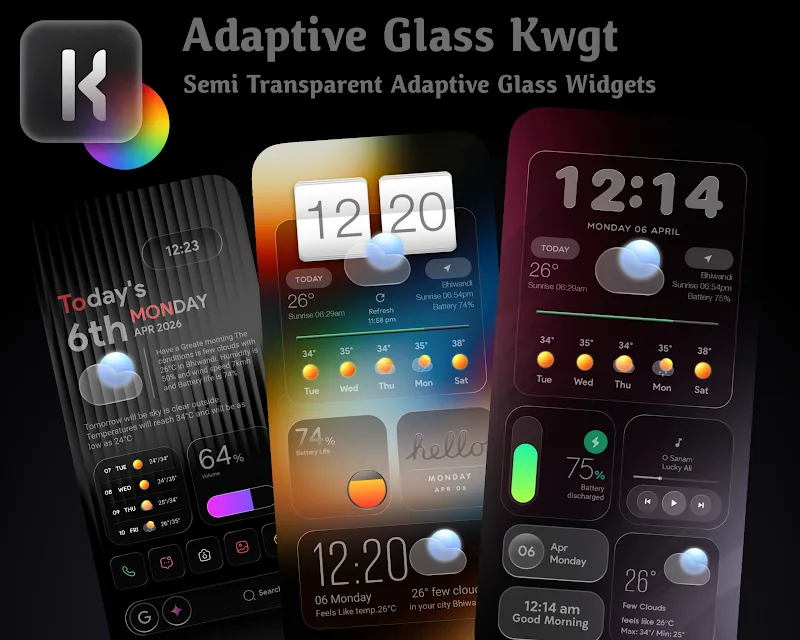 Adaptive Glass KWGT - screenshot 2
