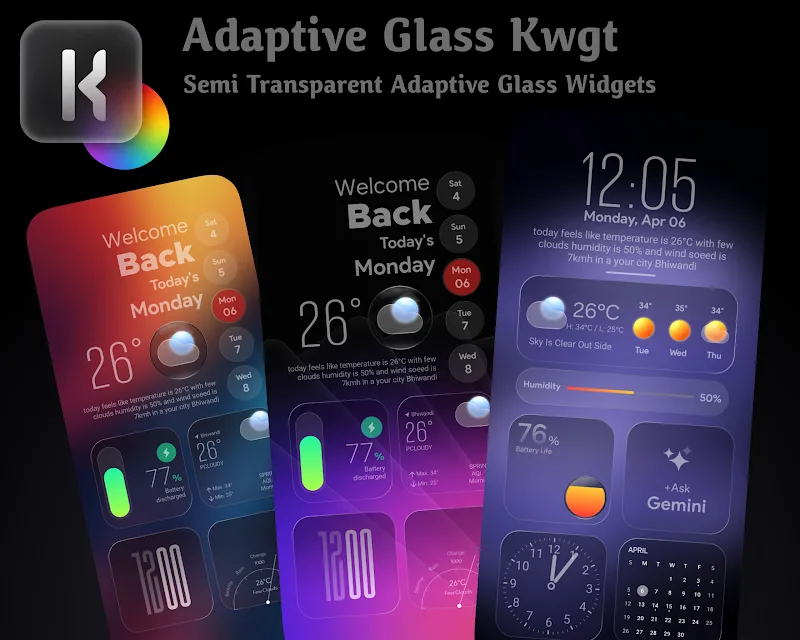 Adaptive Glass KWGT - screenshot 3
