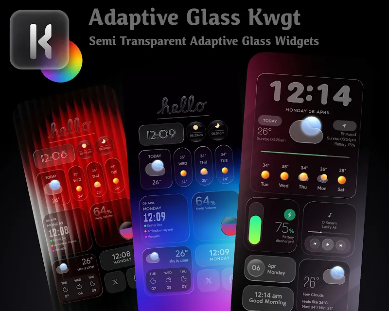 Adaptive Glass KWGT - screenshot 5