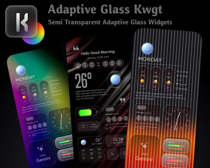 Adaptive Glass KWGT - screenshot 6