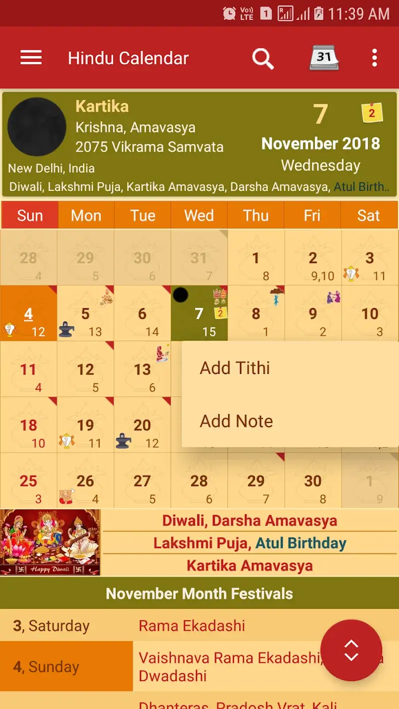 Hindu Calendar - Drik Panchang - screenshot 2