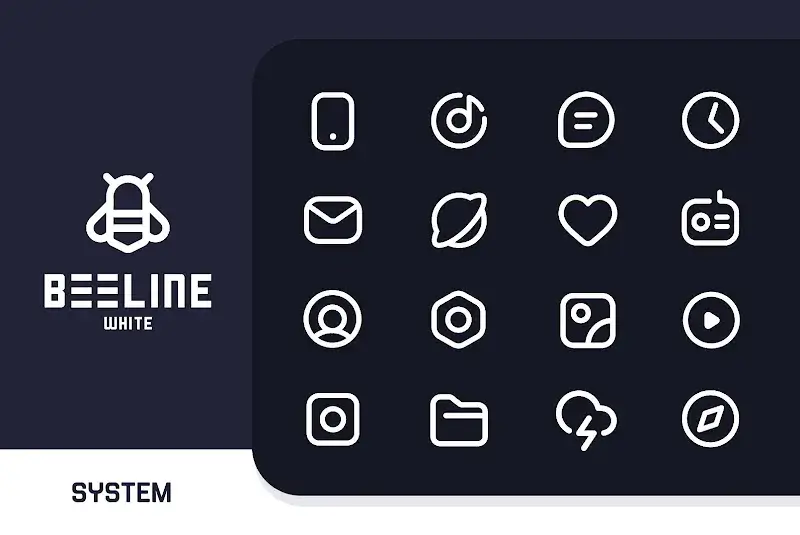 BeeLine White Iconpack v5.1 APK (Full Version) - screenshot 1