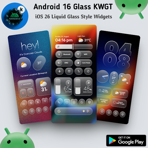 Android 16 Glass KWGT - screenshot 3