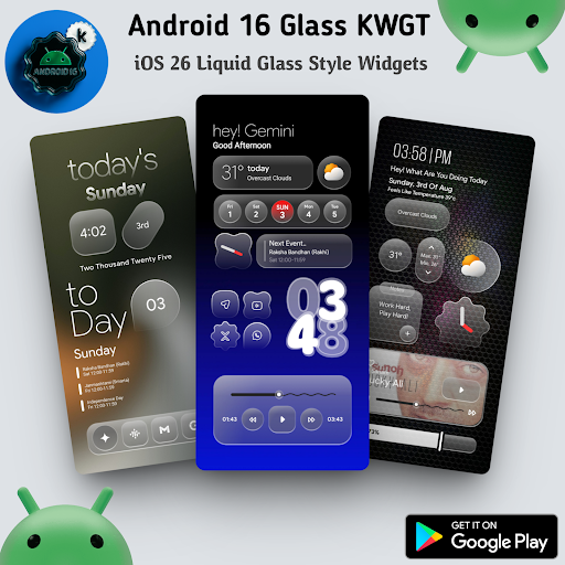Android 16 Glass KWGT - screenshot 4