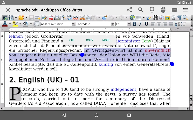 AndrOpen Office - screenshot 6