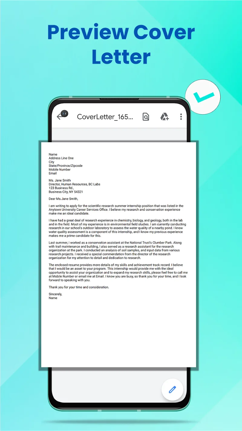 Cover Letter Maker for Resume - screenshot 5