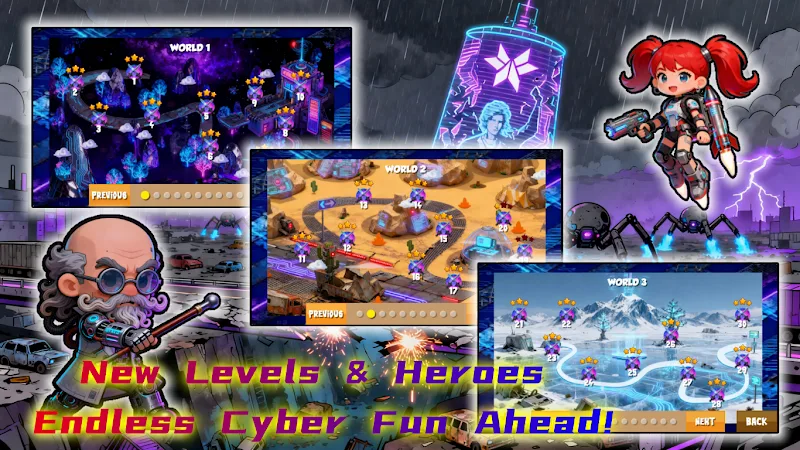 Cyber Rush Neon Tower Wars - screenshot 3