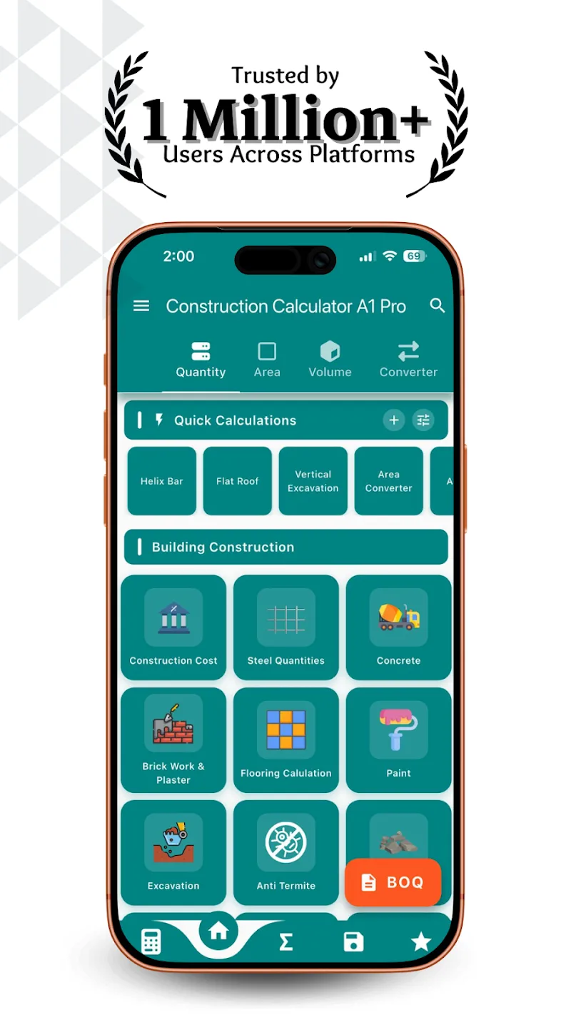 Construction Calculator A1 Pro - screenshot 1