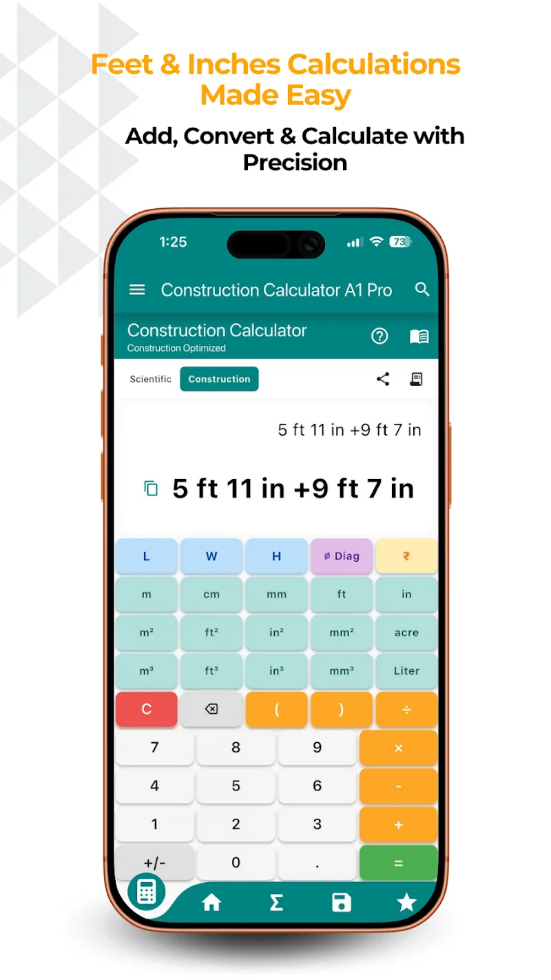 Construction Calculator A1 Pro - screenshot 2