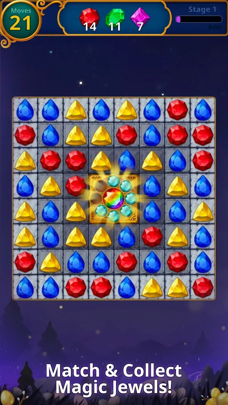 Jewels Magic MOD APK v26.0304.00 (Unlimited Moves, Times, Auto Win) - screenshot 1