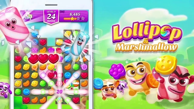 Lollipop &amp; Marshmallow Match3 APK - screenshot 5