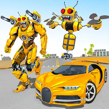 Bee Robot Car Transformation Game: Robot Car Games MOD APK icon