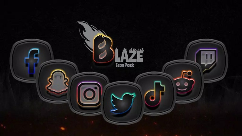 Blaze Dark Icon Pack APK - screenshot 1