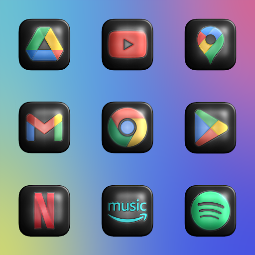 Glossy Dark 3D Icon Pack - screenshot 5