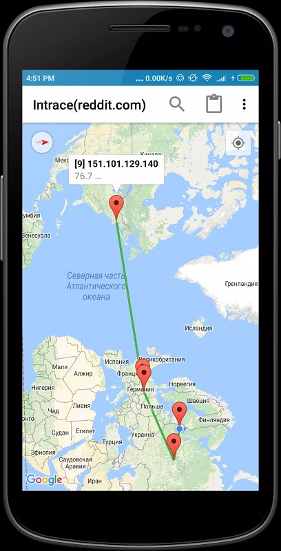 Intrace Visual Traceroute APK - screenshot 1