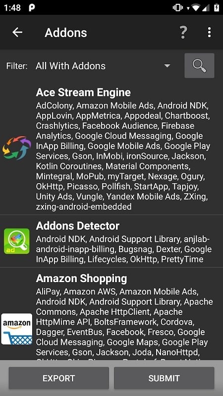 Addons Detector APK - screenshot 1