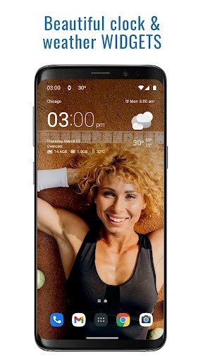 Transparent clock weather Pro - screenshot 1