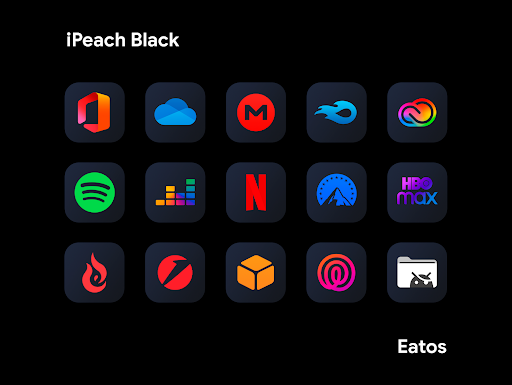 iPeach Black Icon Pack - screenshot 4