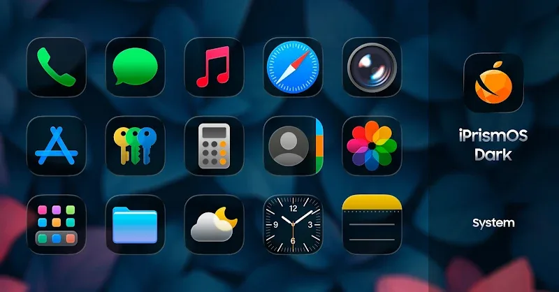 iPrismOS (Dark) - Icon Pack v1.1 APK (Full Version) - screenshot 1