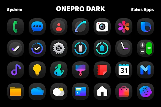 OnePro (Dark) Icon Pack - screenshot 2