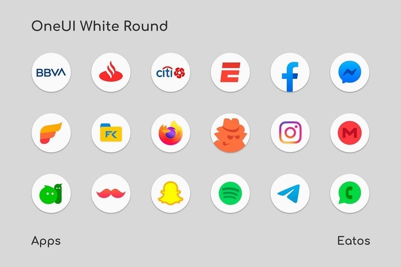 OneUI 3 White – Round Icon Pack APK - screenshot 1