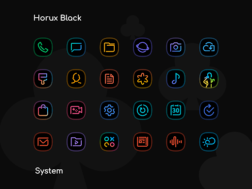 Horux Black Icon Pack - screenshot 1