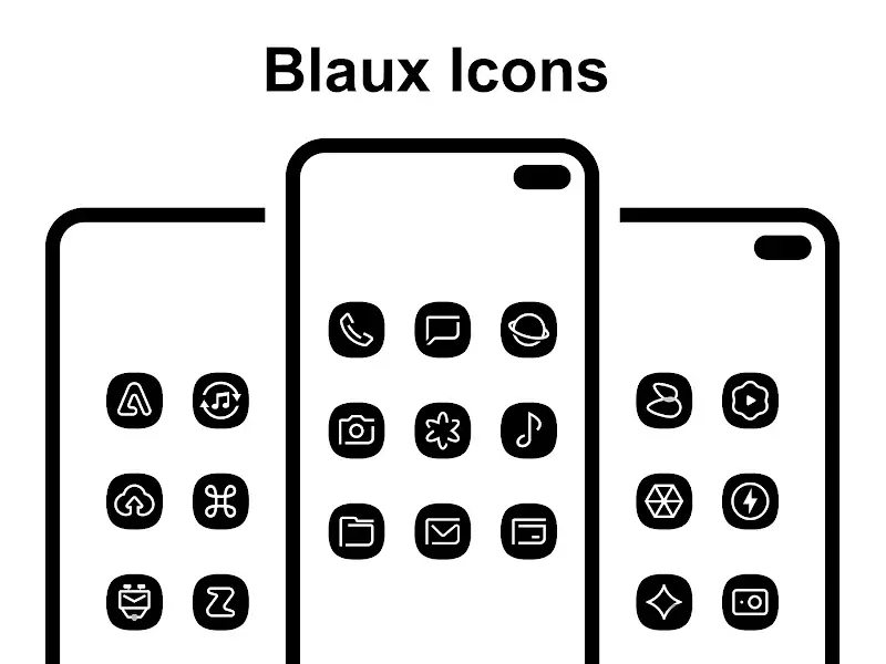 Blaux Black - Icon Pack MOD APK v2.0.0 (Premium Unlocked) - screenshot 1