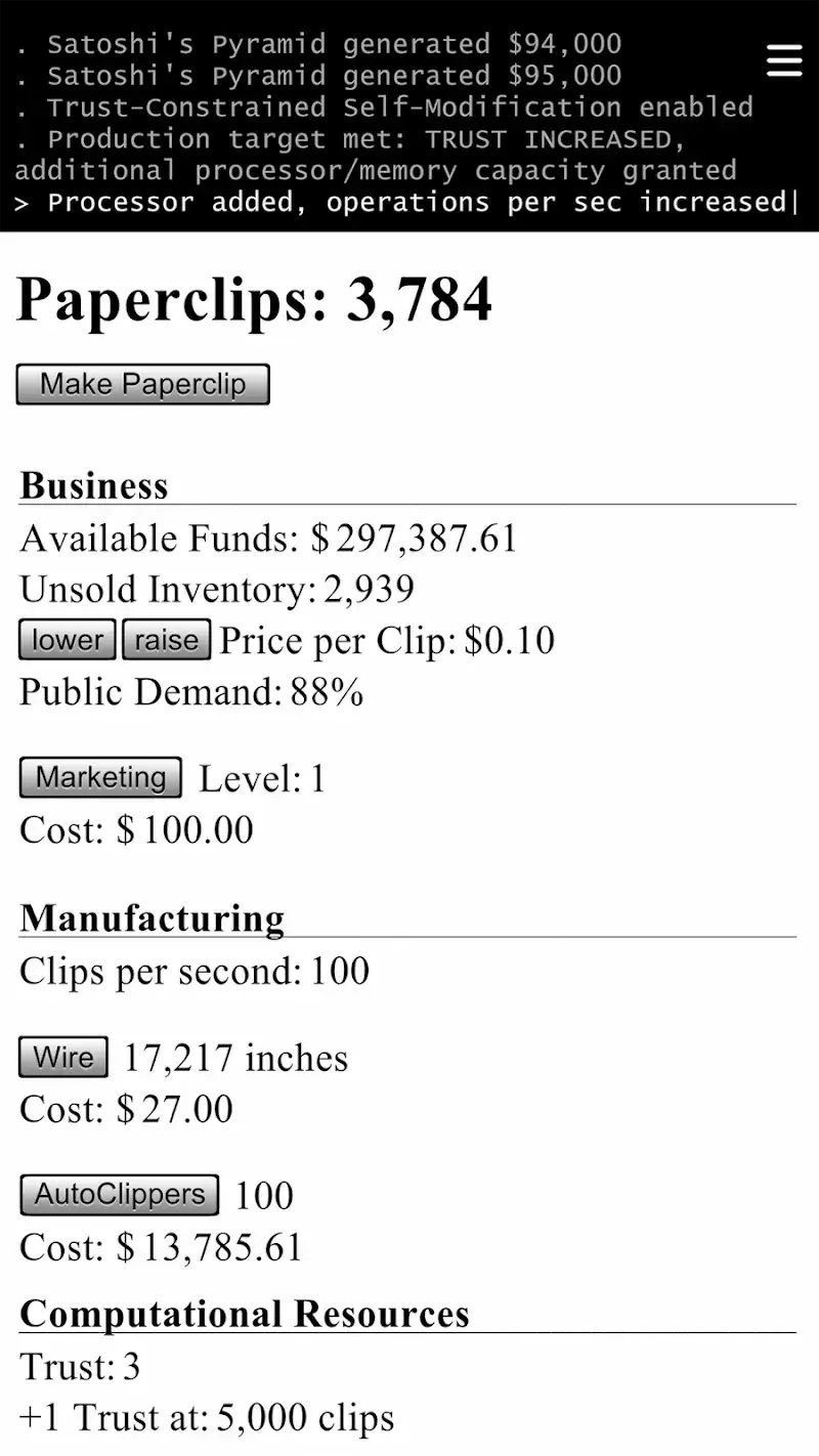 Universal Paperclips - screenshot 2