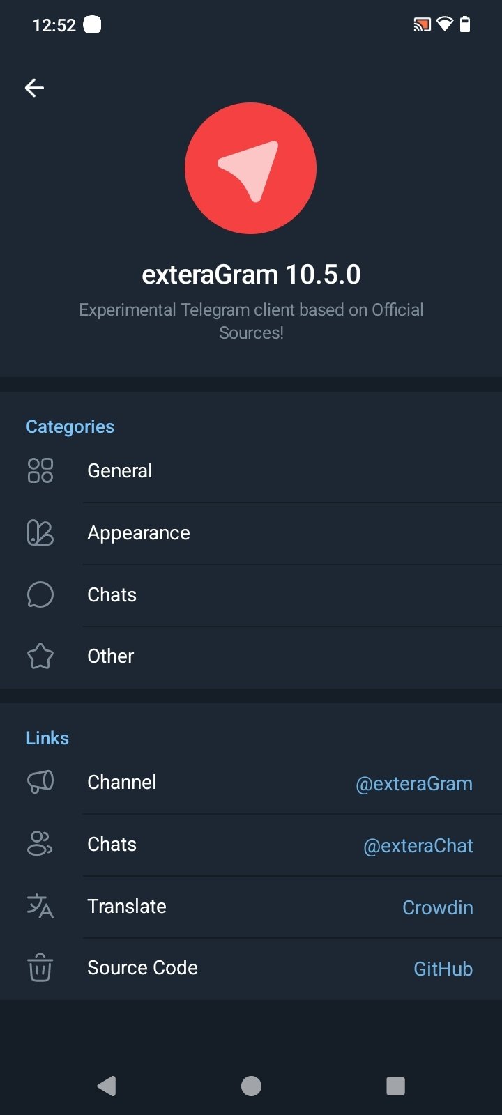 exteraGram - screenshot 1