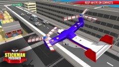 US Police Stickman Criminal Plane Transporter Game - screenshot 1