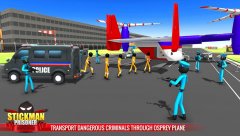 US Police Stickman Criminal Plane Transporter Game - screenshot 3