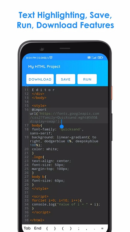 HTML Editor – HTML, CSS &amp; JS APK - screenshot 3
