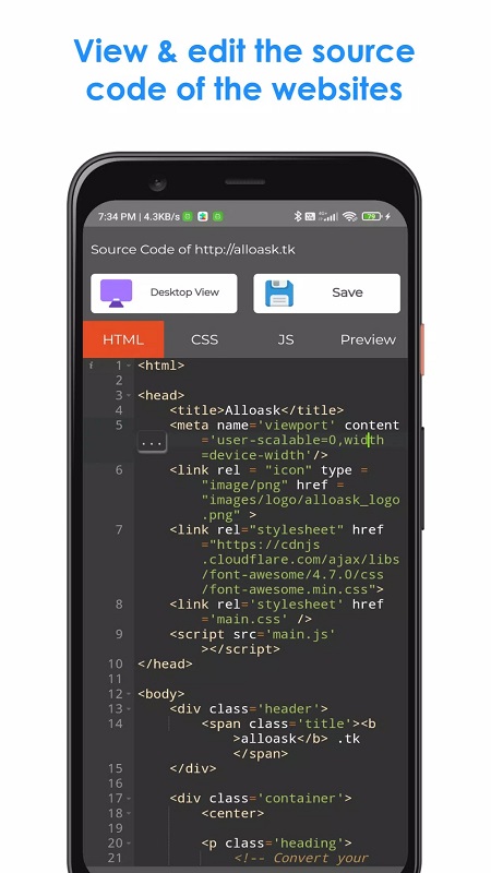 HTML Editor – HTML, CSS &amp; JS APK - screenshot 5