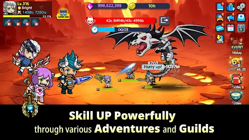 Triplet Heroes 1.6.5 APK + MOD [Menu, Damage, High Exp] - screenshot 2