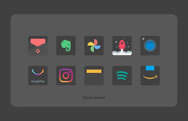 Black Sweet - Icon Pack - screenshot 1
