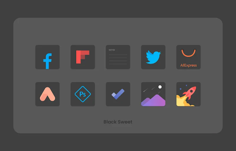 Black Sweet - Icon Pack - screenshot 2