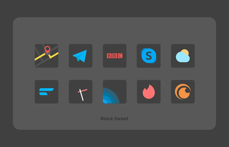 Black Sweet - Icon Pack - screenshot 3