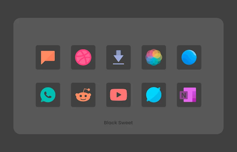 Black Sweet - Icon Pack - screenshot 4