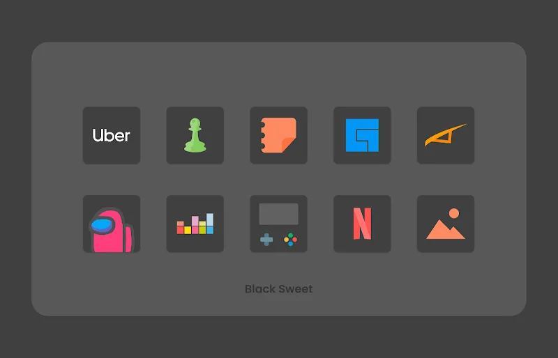 Black Sweet - Icon Pack - screenshot 5