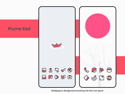 Plume Red Icon Pack - screenshot 1