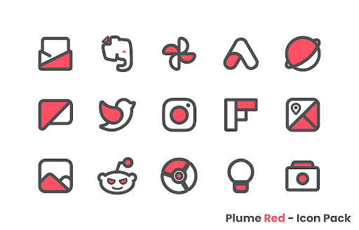 Plume Red Icon Pack - screenshot 4