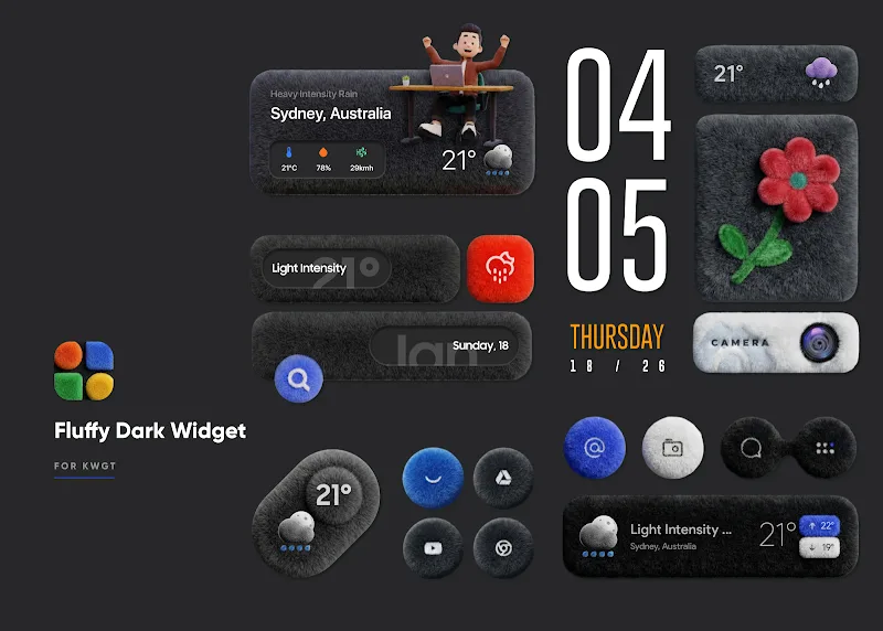 Fluffy Dark Widgets v4.0 APK (Full Version) - screenshot 3