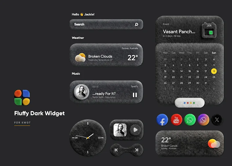 Fluffy Dark Widgets v4.0 APK (Full Version) - screenshot 4