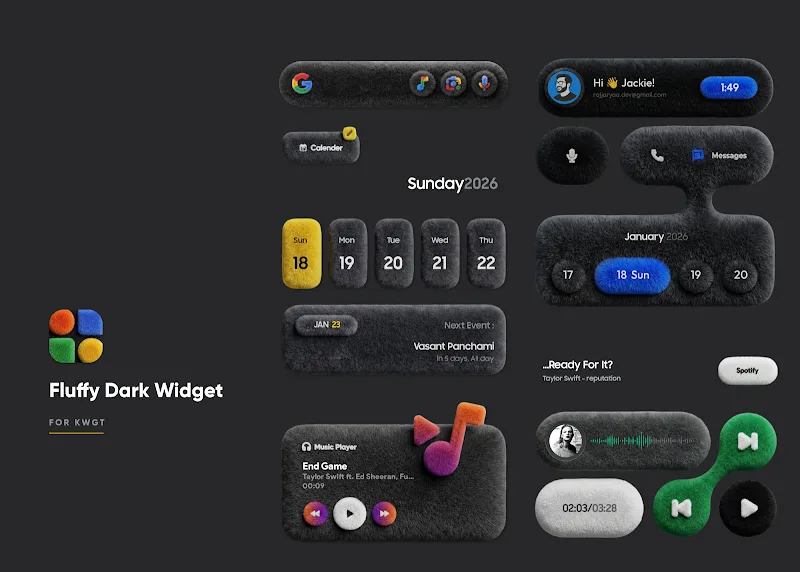 Fluffy Dark Widgets v4.0 APK (Full Version) - screenshot 5